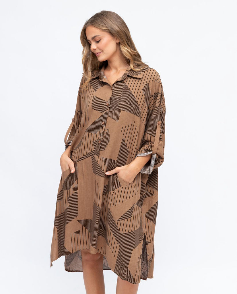 Label of Love Brown Multi Dress