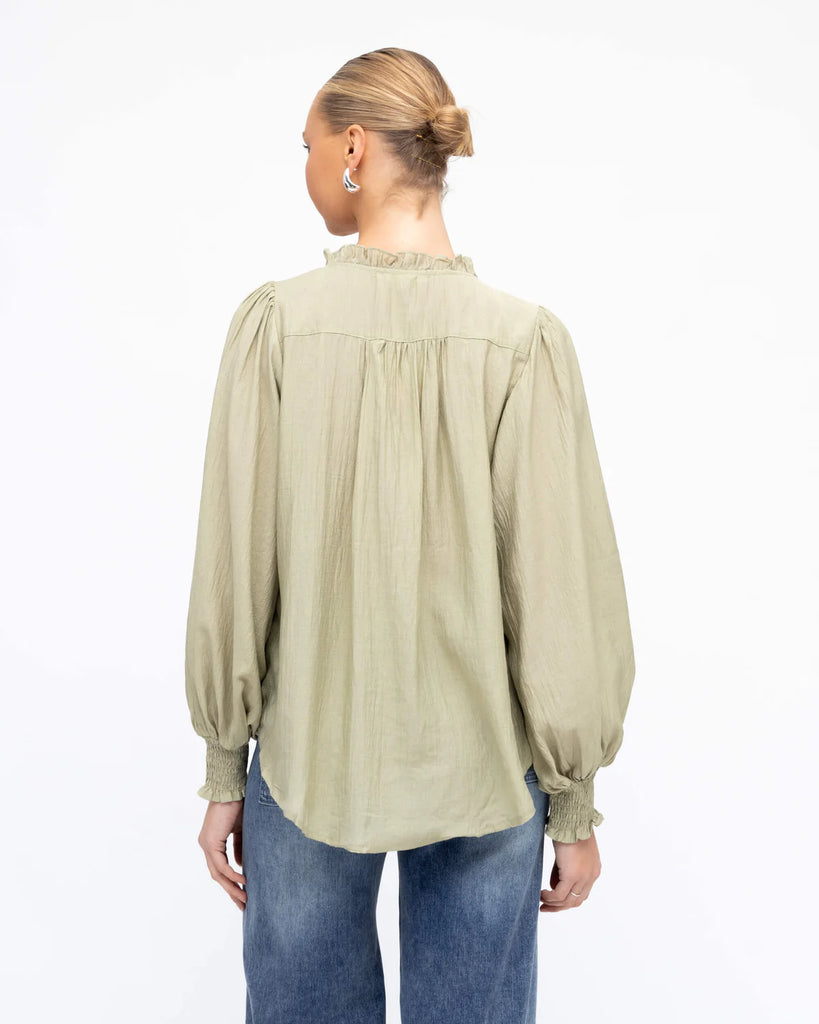 Label of Love Green Long Sleeve Blouse