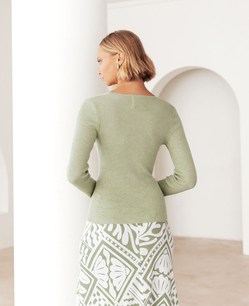 Paper Heart Green Knit Top